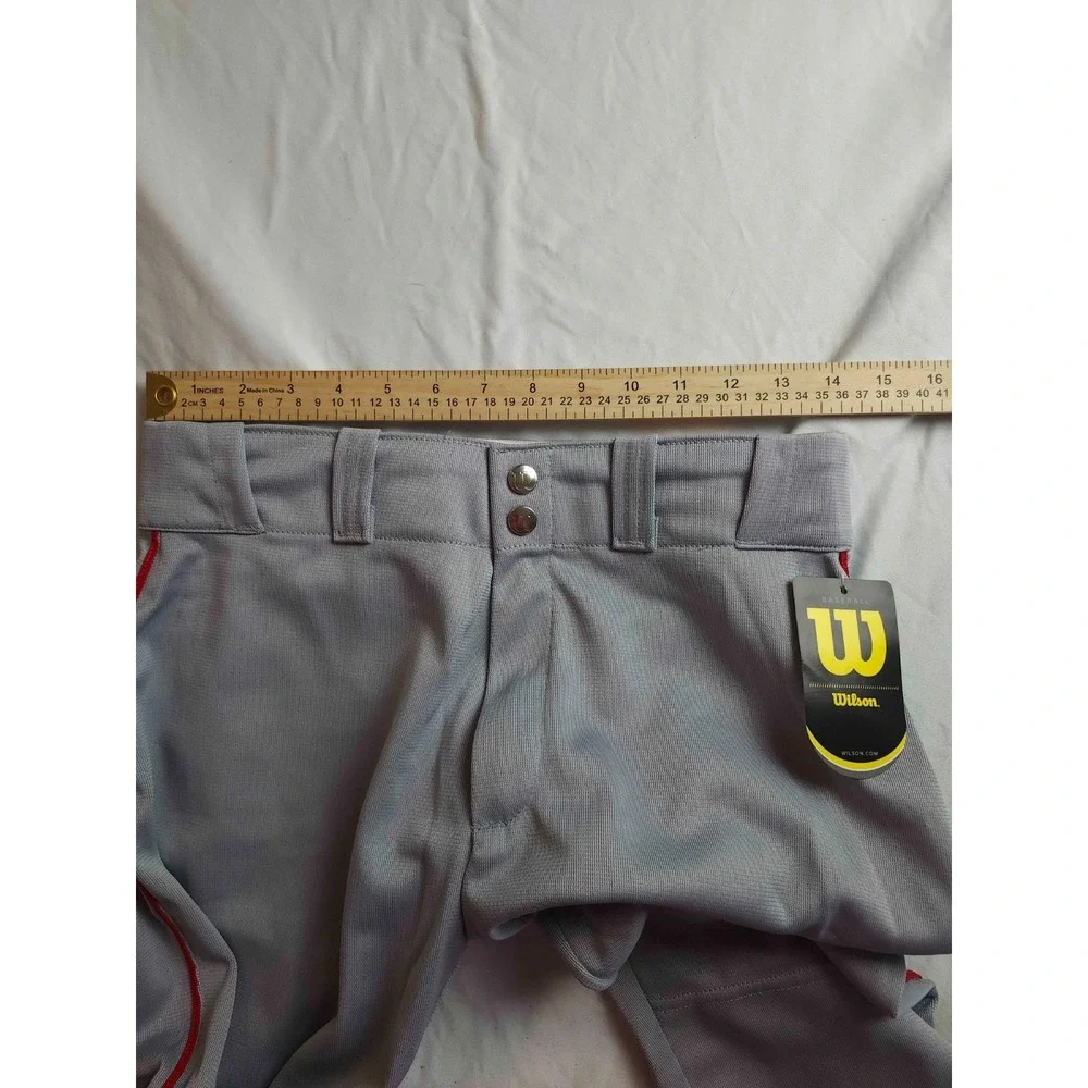 Wilson‎ Baseball Pants Gray Youth Boys Large Tapered Piped Outdoor WTA4232 NWT